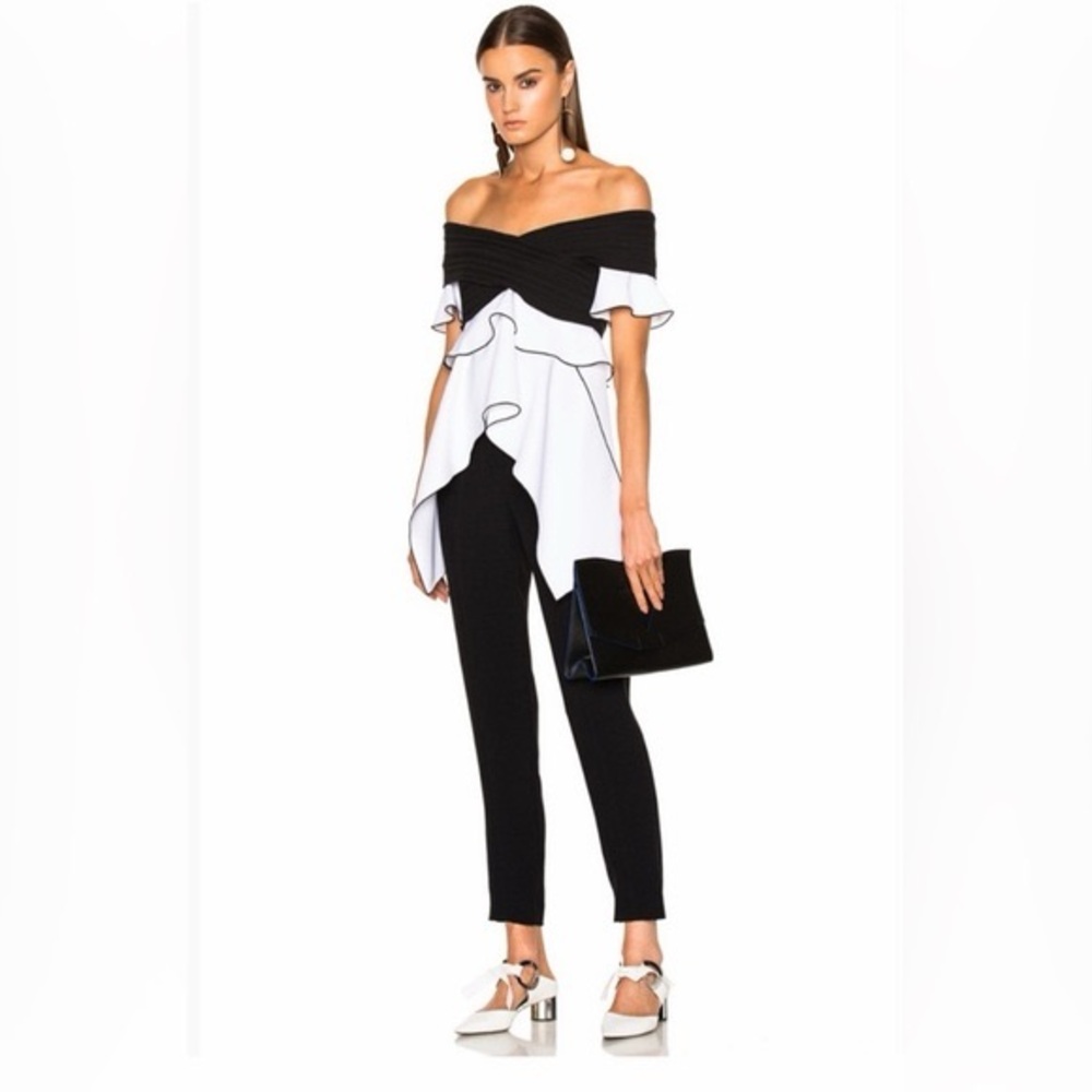 Proenza Schouler Black & White Asymmetrical Top 2017 Runway